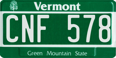 VT license plate CNF578