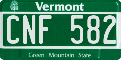 VT license plate CNF582
