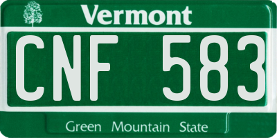 VT license plate CNF583