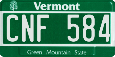 VT license plate CNF584
