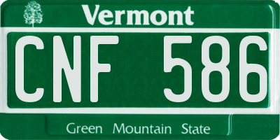 VT license plate CNF586