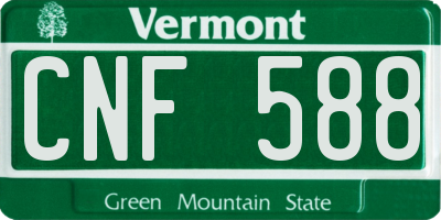 VT license plate CNF588