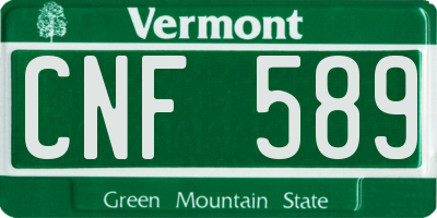 VT license plate CNF589