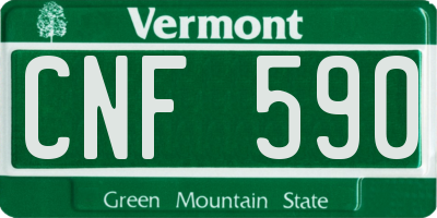 VT license plate CNF590