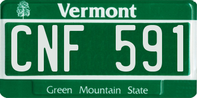 VT license plate CNF591