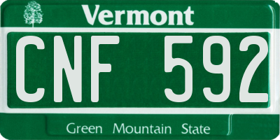 VT license plate CNF592