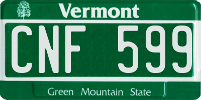 VT license plate CNF599
