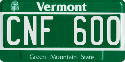 VT license plate CNF600
