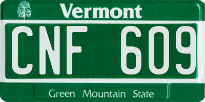 VT license plate CNF609