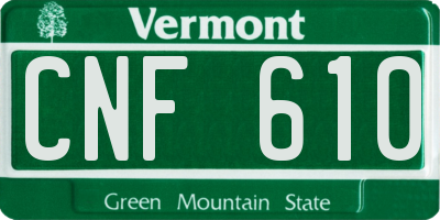 VT license plate CNF610
