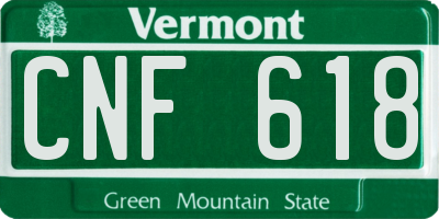 VT license plate CNF618