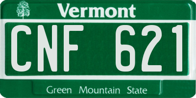 VT license plate CNF621