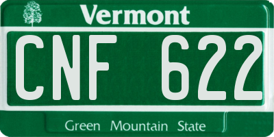 VT license plate CNF622