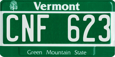 VT license plate CNF623