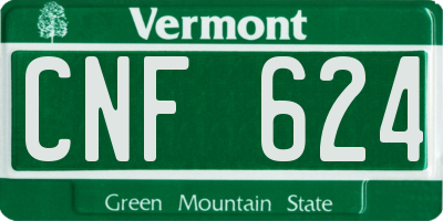 VT license plate CNF624