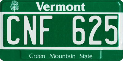 VT license plate CNF625