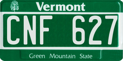 VT license plate CNF627