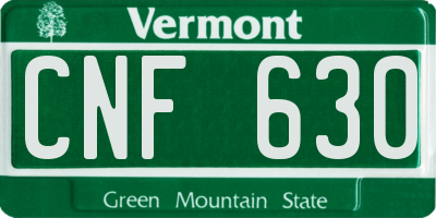 VT license plate CNF630