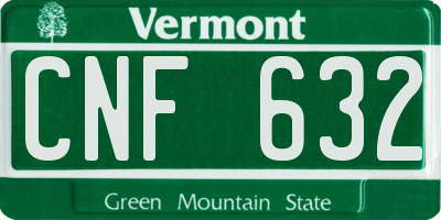 VT license plate CNF632