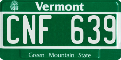 VT license plate CNF639