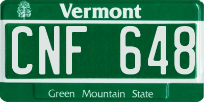 VT license plate CNF648