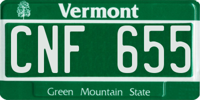 VT license plate CNF655