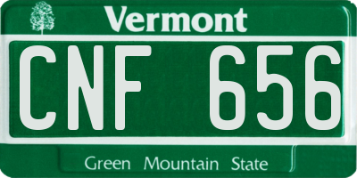 VT license plate CNF656