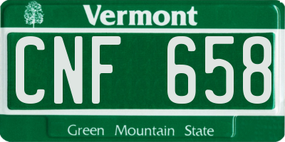 VT license plate CNF658