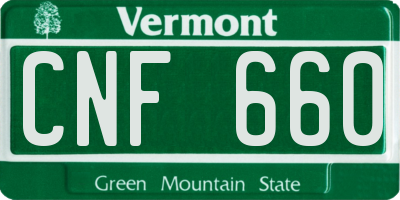 VT license plate CNF660