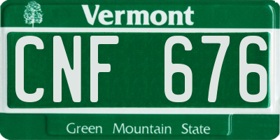 VT license plate CNF676