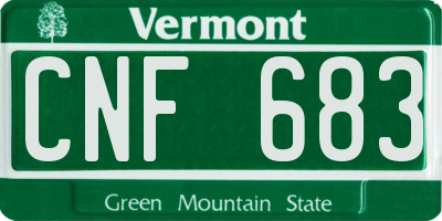 VT license plate CNF683