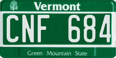 VT license plate CNF684