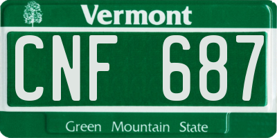 VT license plate CNF687