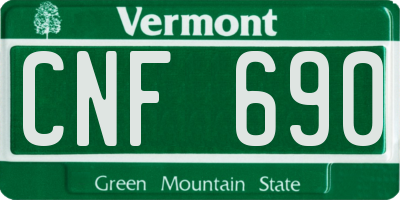 VT license plate CNF690