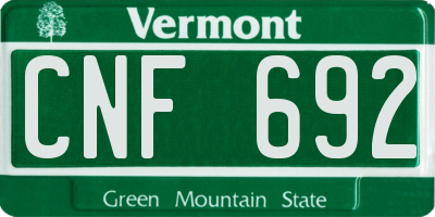 VT license plate CNF692