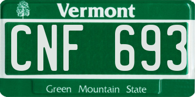 VT license plate CNF693