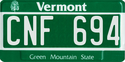 VT license plate CNF694
