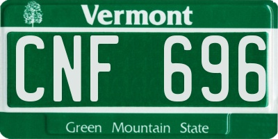 VT license plate CNF696