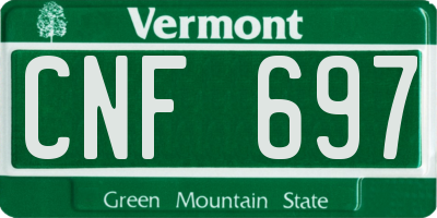 VT license plate CNF697