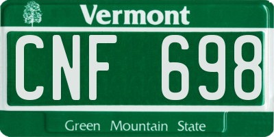 VT license plate CNF698