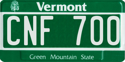 VT license plate CNF700