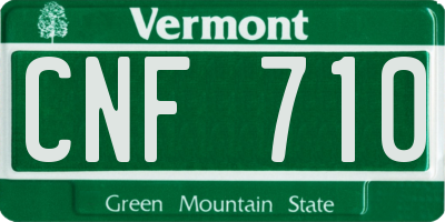 VT license plate CNF710