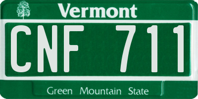 VT license plate CNF711