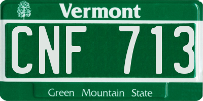 VT license plate CNF713