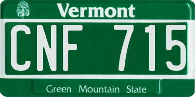 VT license plate CNF715