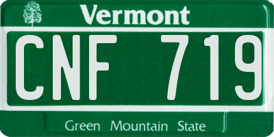 VT license plate CNF719