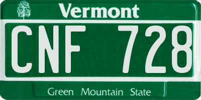 VT license plate CNF728