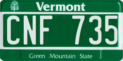 VT license plate CNF735