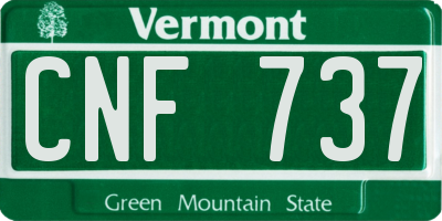 VT license plate CNF737