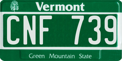 VT license plate CNF739